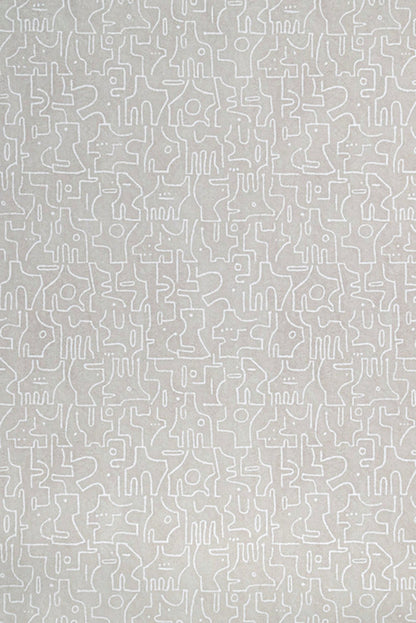 Rune Wallpaper by Kerry Joyce in Snow on Natural