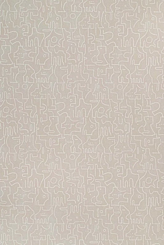 Rune Wallpaper by Kerry Joyce in Taupe on Natural