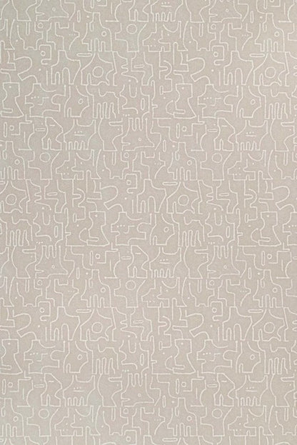 Rune Wallpaper by Kerry Joyce in Taupe on Natural