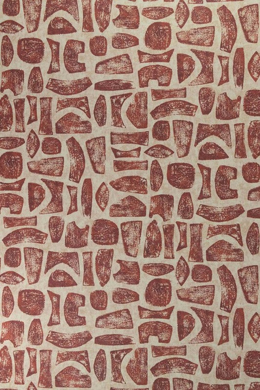 Totem Wallpaper by Kerry Joyce in Carnelian on Flax
