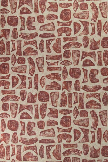 Totem Wallpaper by Kerry Joyce in Carnelian on Flax