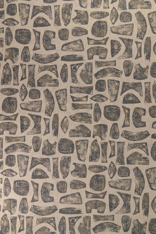 Totem Wallpaper by Kerry Joyce in Graphite on Flax