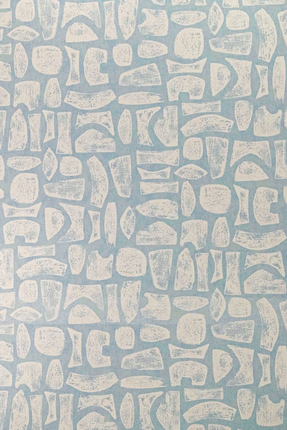 Totem Wallpaper by Kerry Joyce in Moonstone Blue on Hemp
