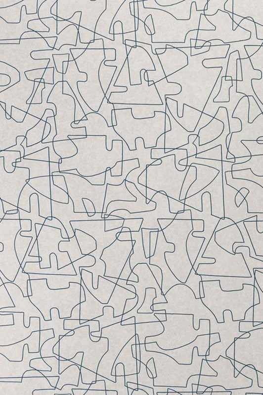 Verge Wallpaper by Kerry Joyce in Indigo on Flax