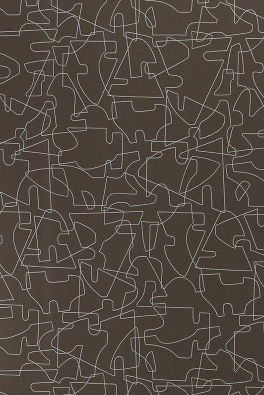 Verge Wallpaper by Kerry Joyce in Carbon on Flax