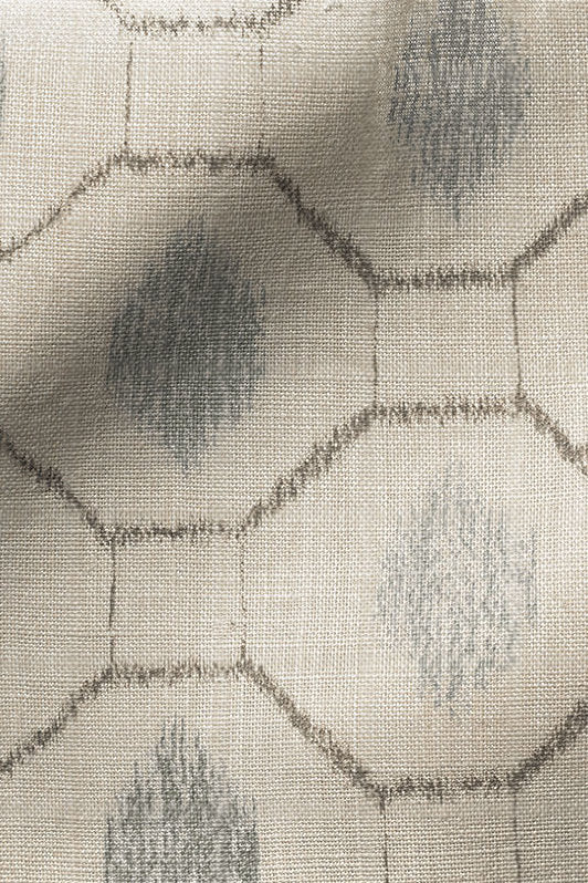 Ibiza Fabric by Kerry Joyce in Sea Blue/Natural