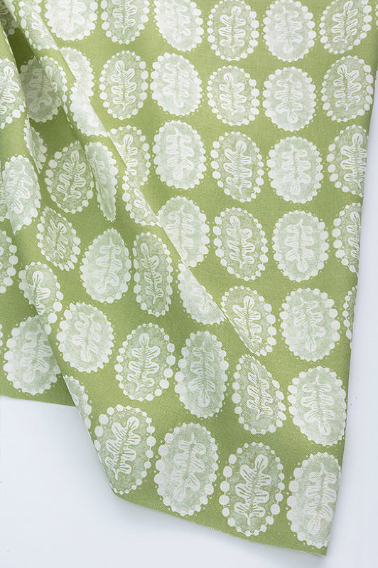 Leaves & Pearls Fabric by Kerry Joyce in Chartreuse Jardin