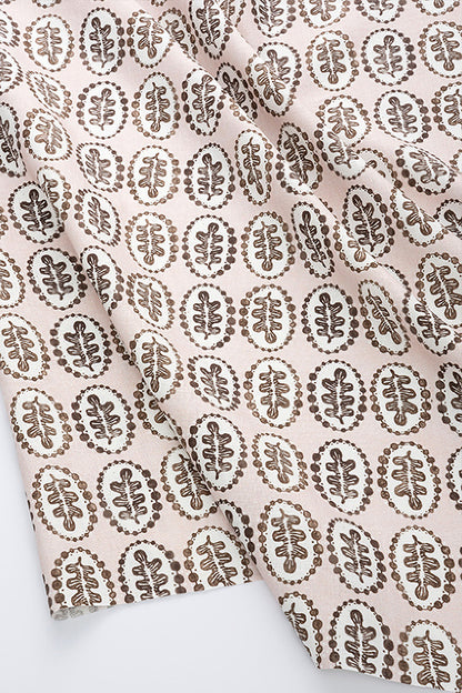 Leaves & Pearls Fabric by Kerry Joyce in Mink Blush