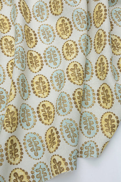 Leaves & Pearls Fabric by Kerry Joyce in Mushroom Sun