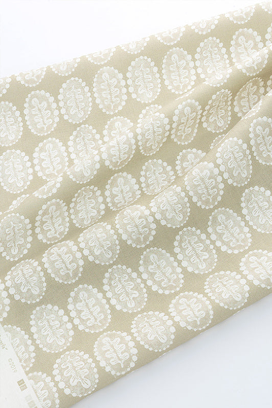 Leaves & Pearls Fabric by Kerry Joyce in Pewter Pearl