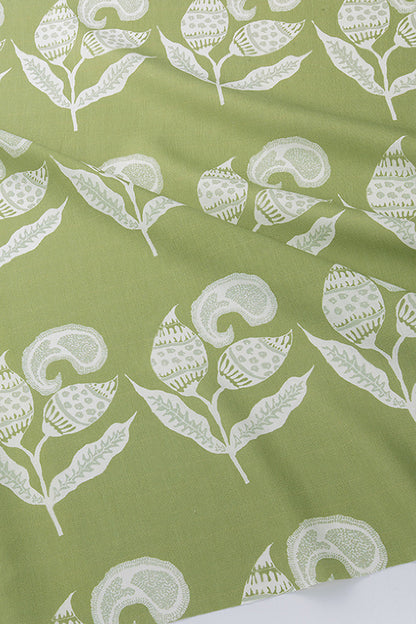 Paisley Sprigs Fabric by Kerry Joyce in Chartreuse Jardin