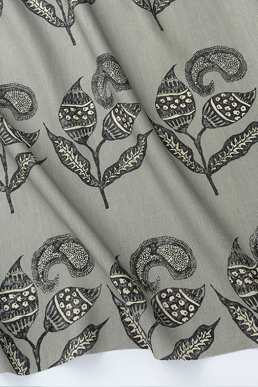 Paisley Sprigs Fabric by Kerry Joyce in Chateau Gray