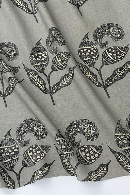 Paisley Sprigs Fabric by Kerry Joyce in Chateau Gray