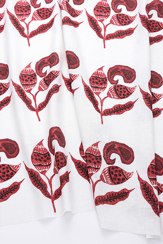 Paisley Sprigs Fabric by Kerry Joyce in Jam & Coal