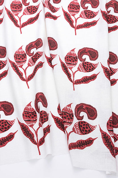 Paisley Sprigs Fabric by Kerry Joyce in Jam & Coal