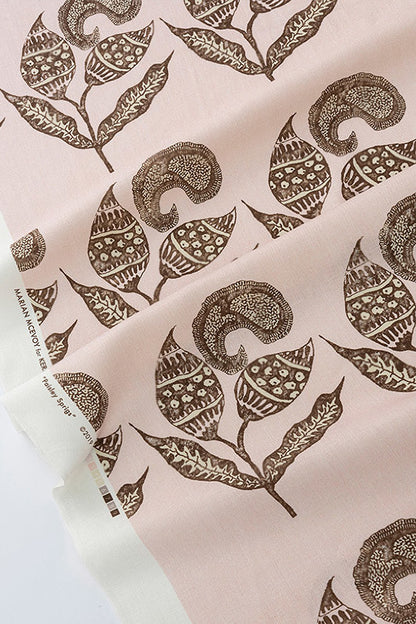 Paisley Sprigs Fabric by Kerry Joyce in Mink Blush