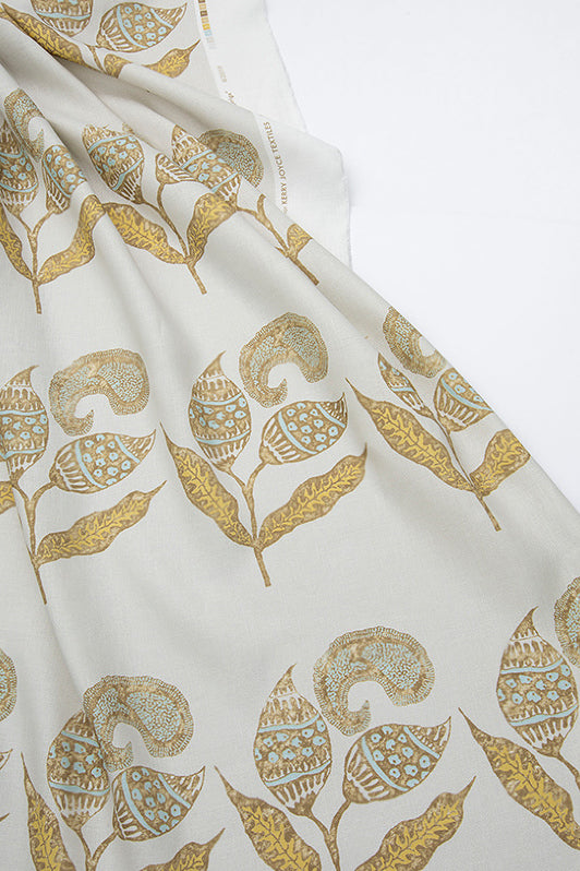 Paisley Sprigs Fabric by Kerry Joyce in Mushroom Sun