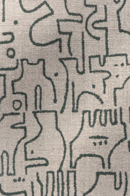 Rune Fabric by Kerry Joyce in Evergreen/Flax