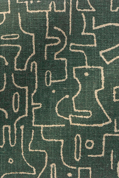 Rune Fabric by Kerry Joyce in Evergreen/Flax/Negative