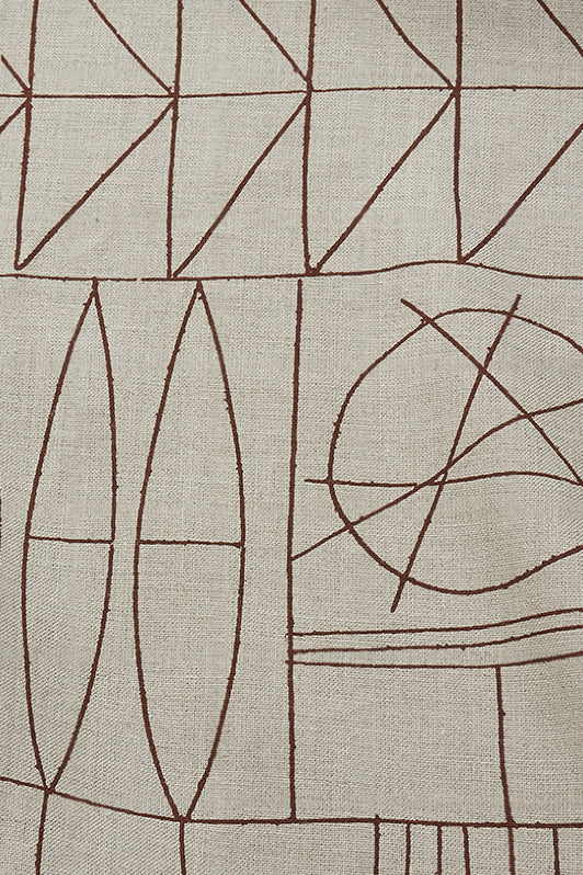 Scribe Fabric by Kerry Joyce in Cabernet/Flax