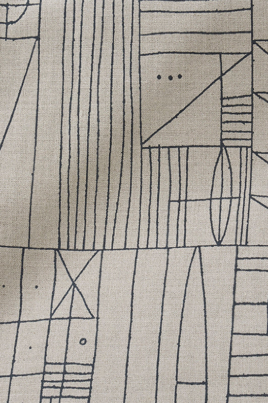 Scribe Fabric by Kerry Joyce in Indigo/Flax