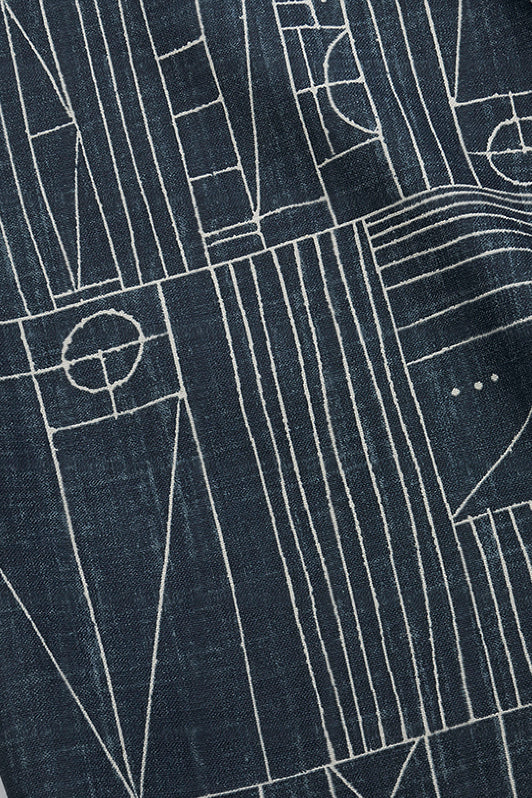 Scribe Fabric by Kerry Joyce in Indigo/Natural