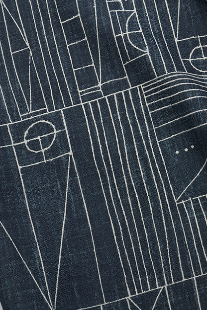 Scribe Fabric by Kerry Joyce in Indigo/Natural