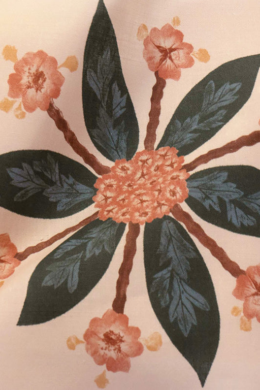 Hydrangea Bloom Fabric by Kerry Joyce in Tangerine