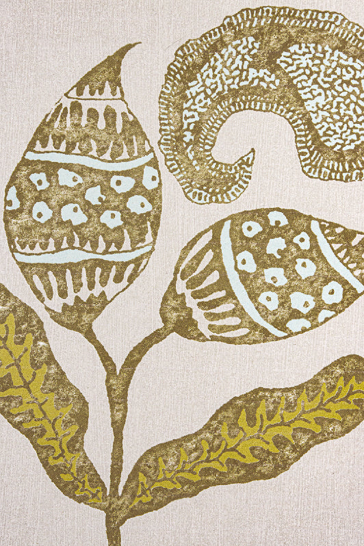 Paisley Sprigs Wallpaper by Kerry Joyce in Mushroom Sun