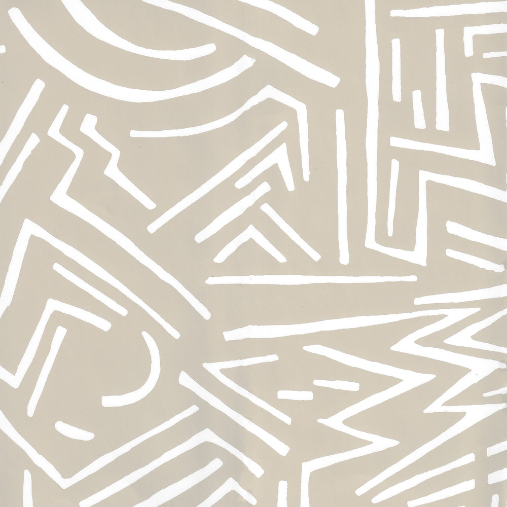 Lascaux White on Oatmeal wallpaper by Alan Campbell