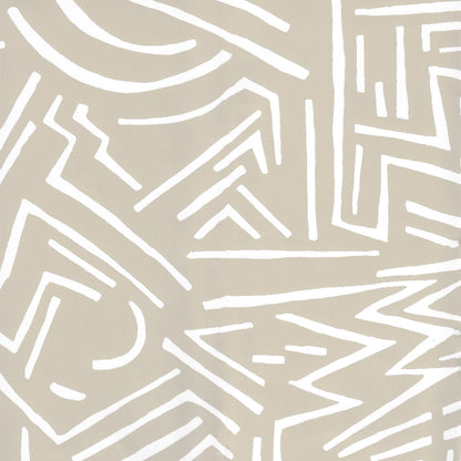 Lascaux White on Oatmeal wallpaper by Alan Campbell