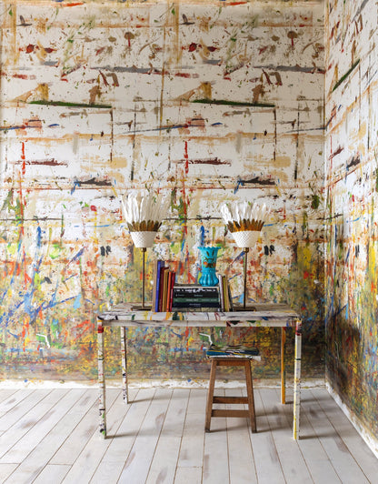 L'Atelier d'Isabelle 2 Panoramic Wallpaper by Pierre Frey shown in a room setting (view 1)