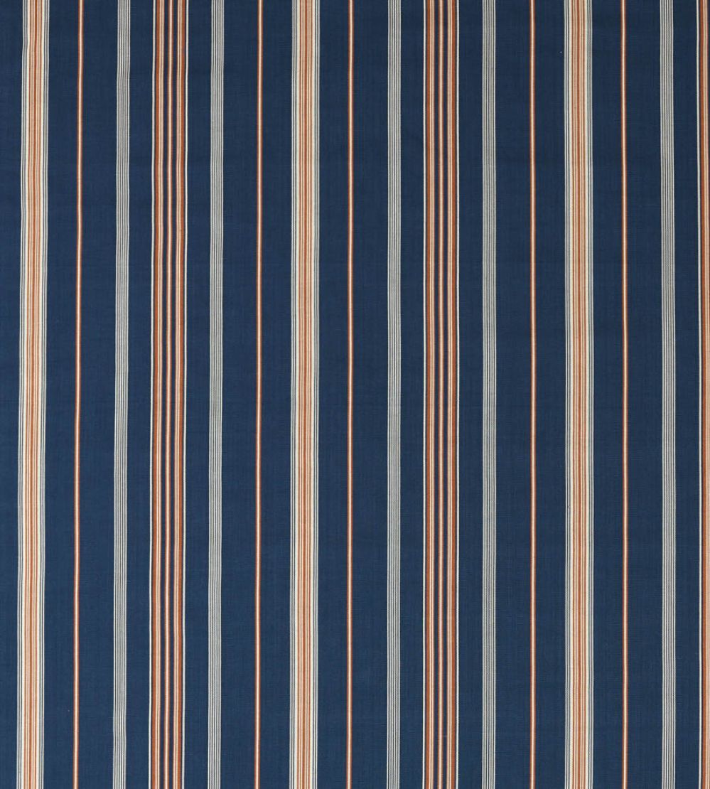 Latimer Stripe Fabric by Sanderson Indigo/Madder