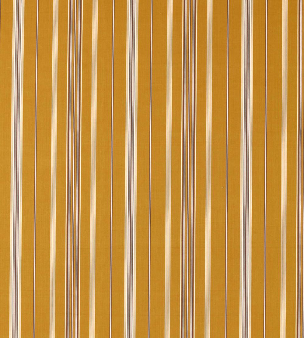 Latimer Stripe Fabric by Sanderson Turmeric/Walnut
