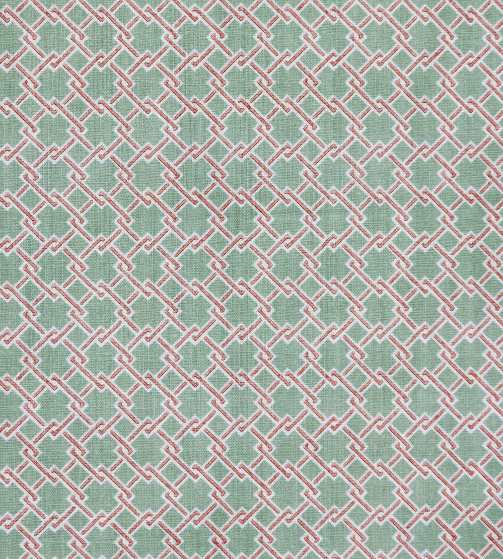 Lattice Cane Fabric by Barneby Gates Olive/Red