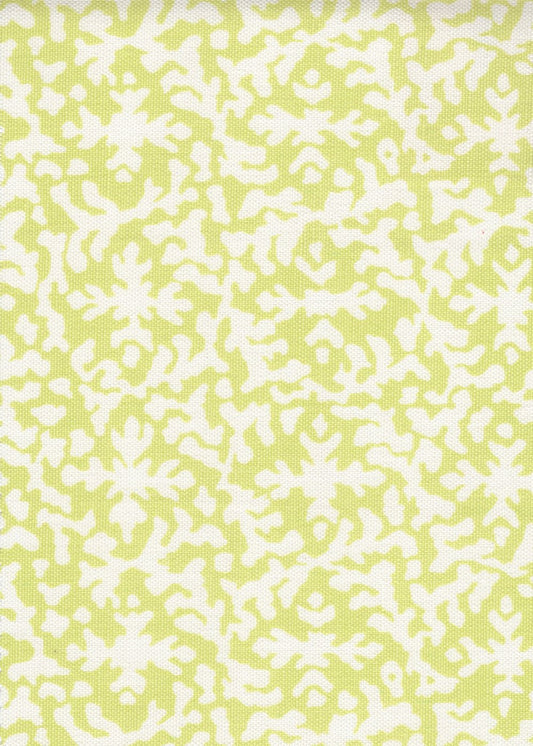 Laurel Reverse Pale Fern on White fabric by Alan Campbell