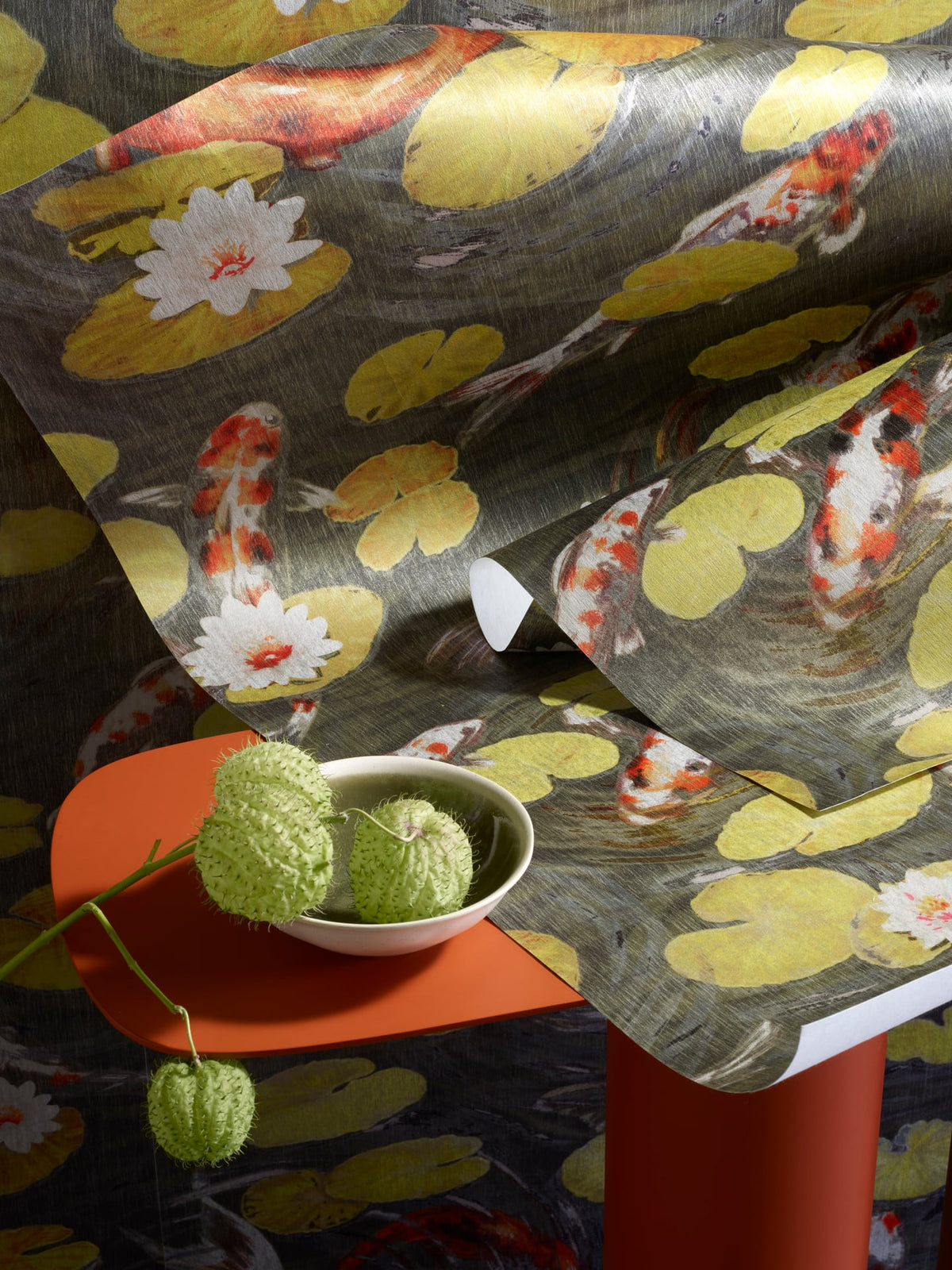 Le Bassin aux Nenuphars Wallpaper by Pierre Frey shown in a room setting (view 2)