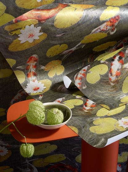 Le Bassin aux Nenuphars Wallpaper by Pierre Frey shown in a room setting (view 2)