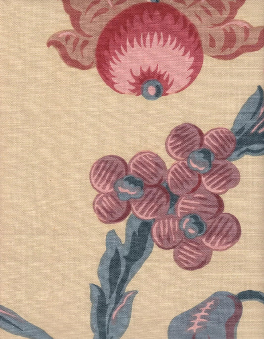 Le Notre Toile Bleu Rose fabric by Charles Burger