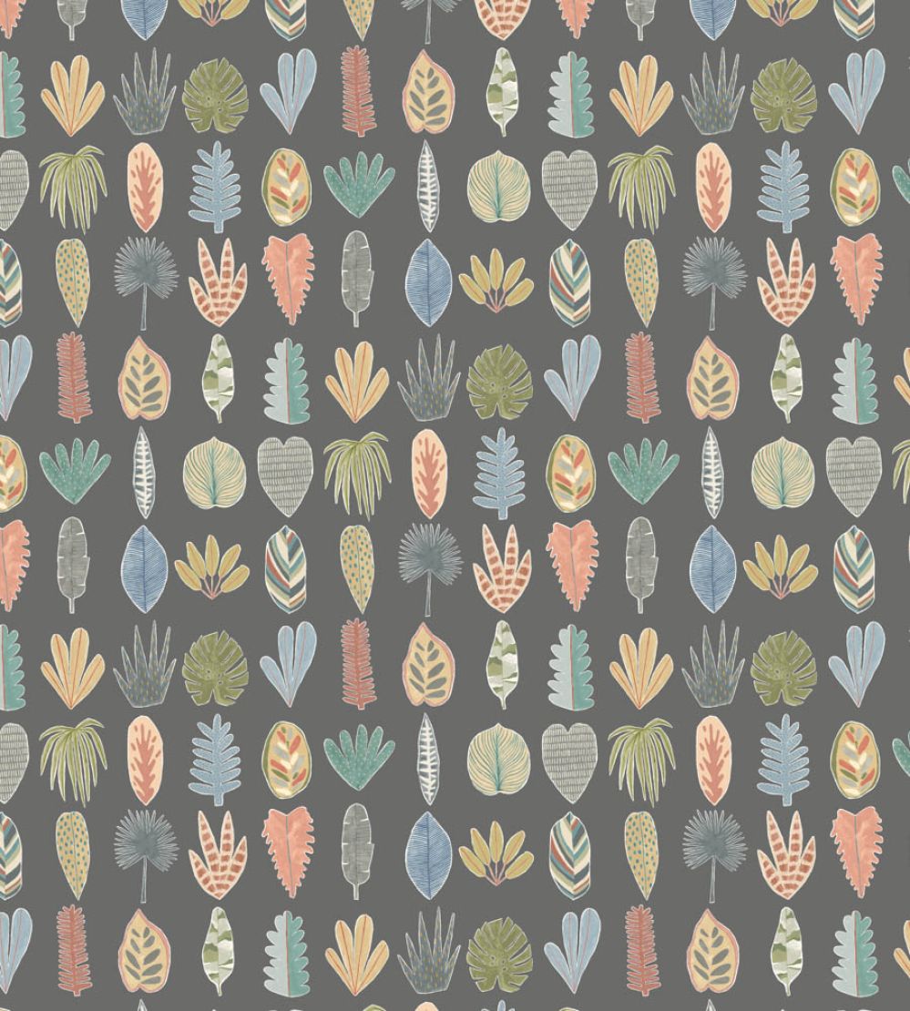 Leaf Boogie Wallpaper by Ohpopsi Charcoal Mix