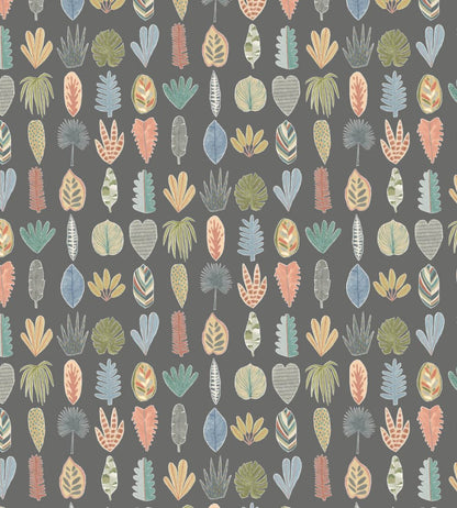 Leaf Boogie Wallpaper by Ohpopsi Charcoal Mix