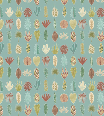 Leaf Boogie Wallpaper by Ohpopsi Seafoam