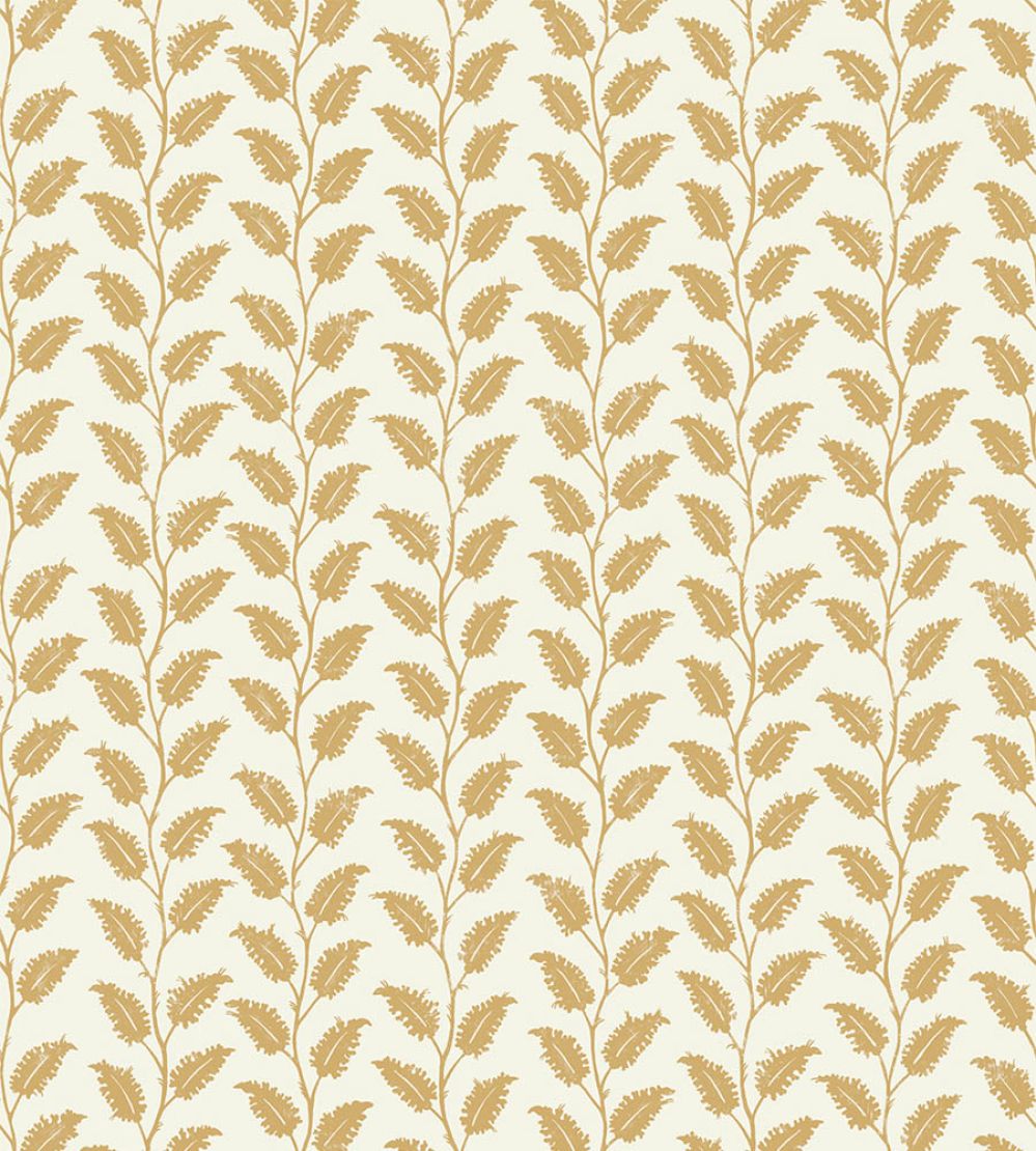 Leaf Wiggle Wallpaper by Josephine Munsey Smith Yellow/Skirting White