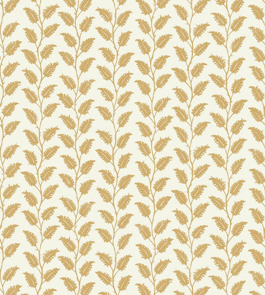 Leaf Wiggle Wallpaper by Josephine Munsey Smith Yellow/Skirting White