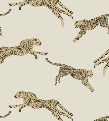 Leaping Cheetah Wallpaper by Scalamandre Dune