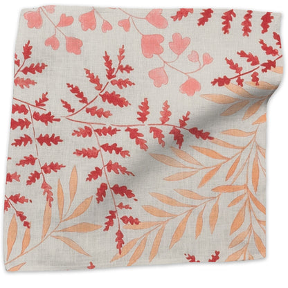 Leaves Fabric by Kathryn M. Ireland in Red on Ochre