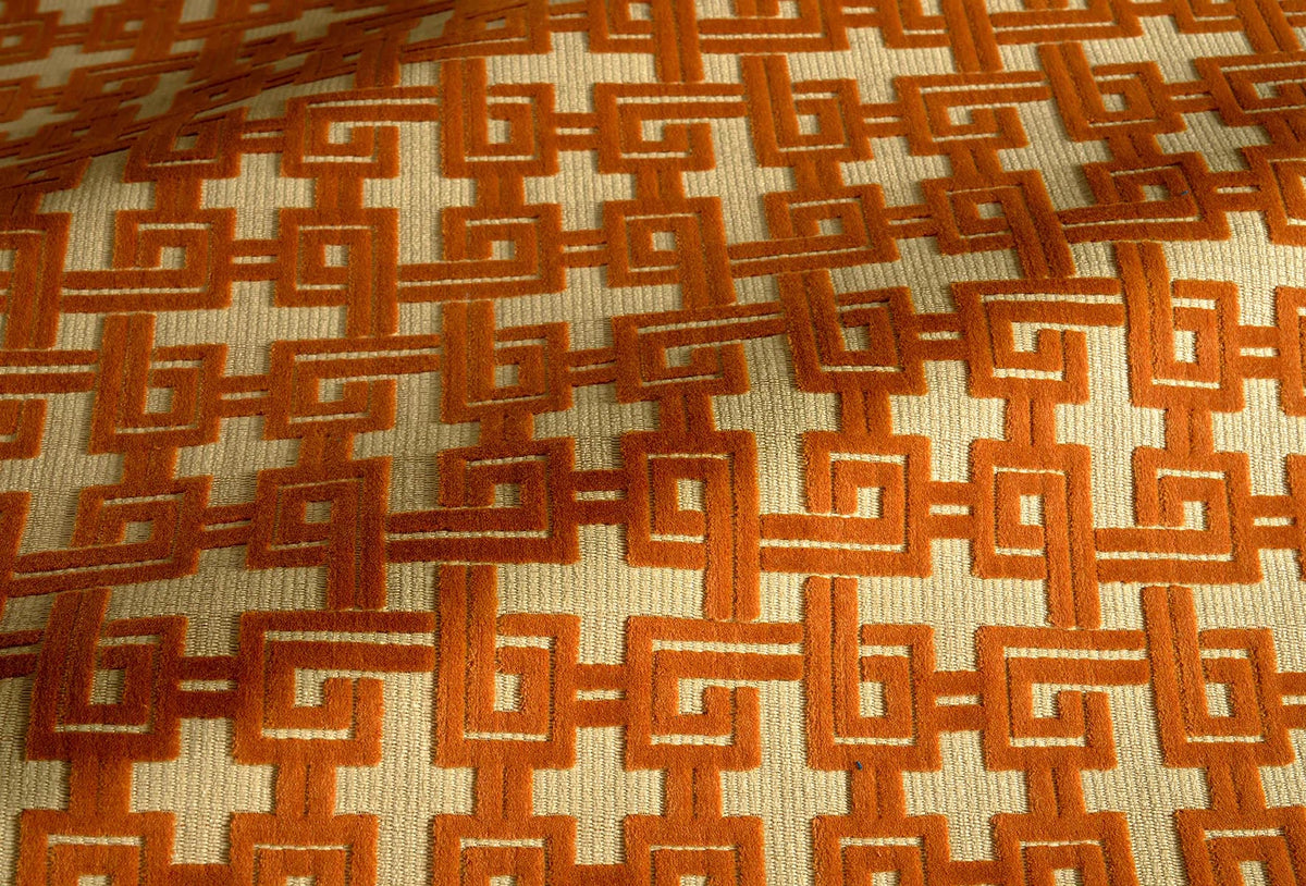 Lecce Fabric by Pierre Frey in Orange Brulee (F3833004)