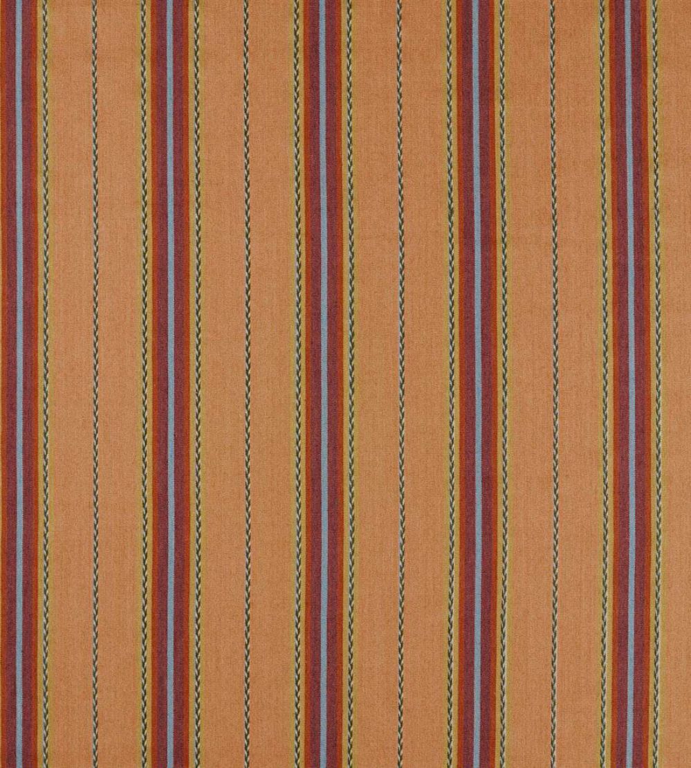 Lechlade Stripe Fabric by Morris & Co Mulberry/Apricot