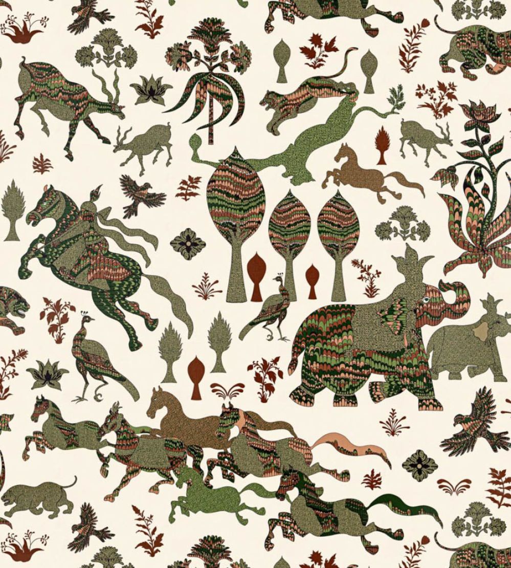 Legends Wallpaper by Scalamandre Olive Adobe