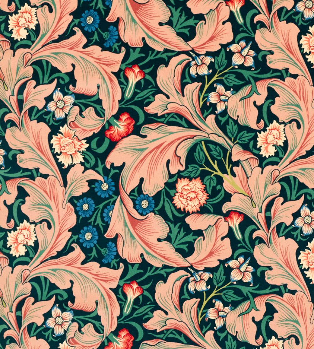 Leicester Velvet Fabric by Morris & Co Cosmo Pink/Indigo